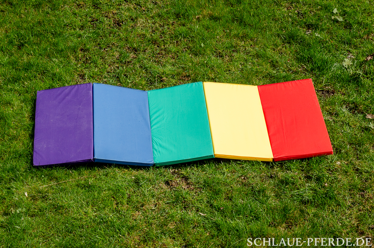 Bunte Turnmatte, Hindernis mobiler Parcours, Horse Agility Parcours, Trailparcours, Gelassenheitsparcours