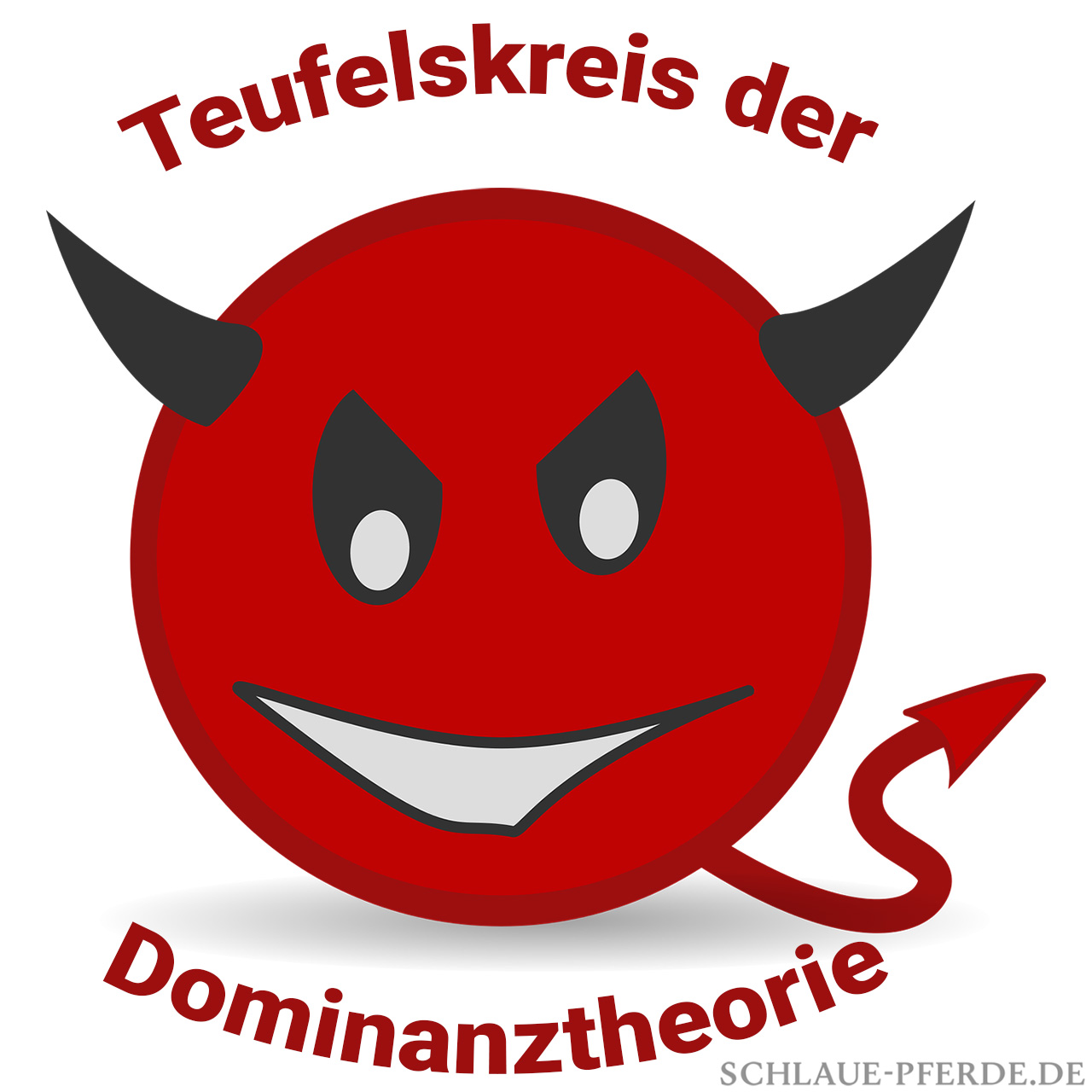 Teufelskreis beim Dominanztraining mit Pferden - Bild von Teufel mit Schriftzug